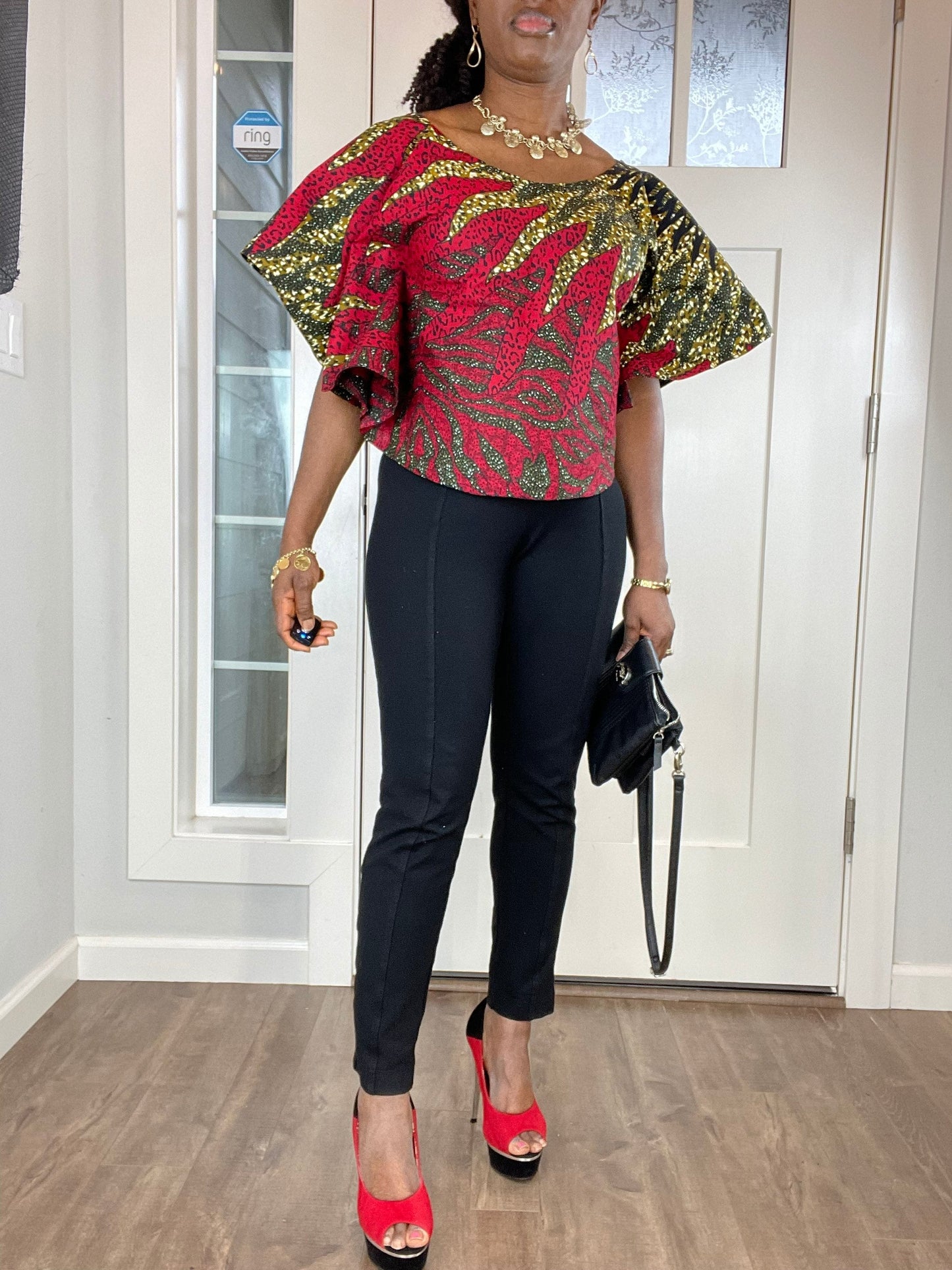 African women clothing/Danshiki Blouse/Ankara Blouse/African top/African duster/Tops/Blouse/