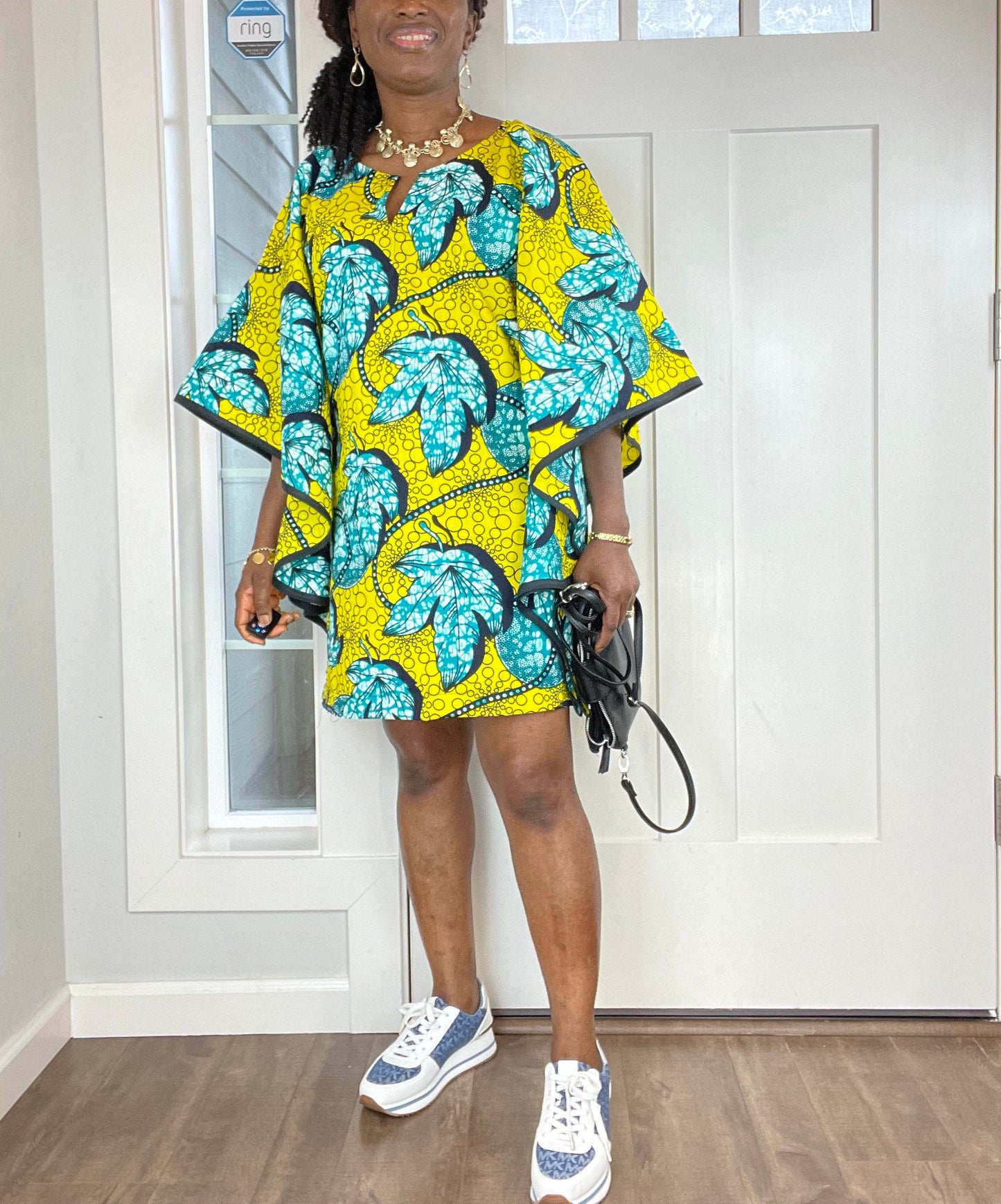 African Dress/Plus Size Dress/Dress/African Clothing/Ankara Dress/African Print Dress/Short Dress/Midi Dress/Kaftan/Green Dress/
