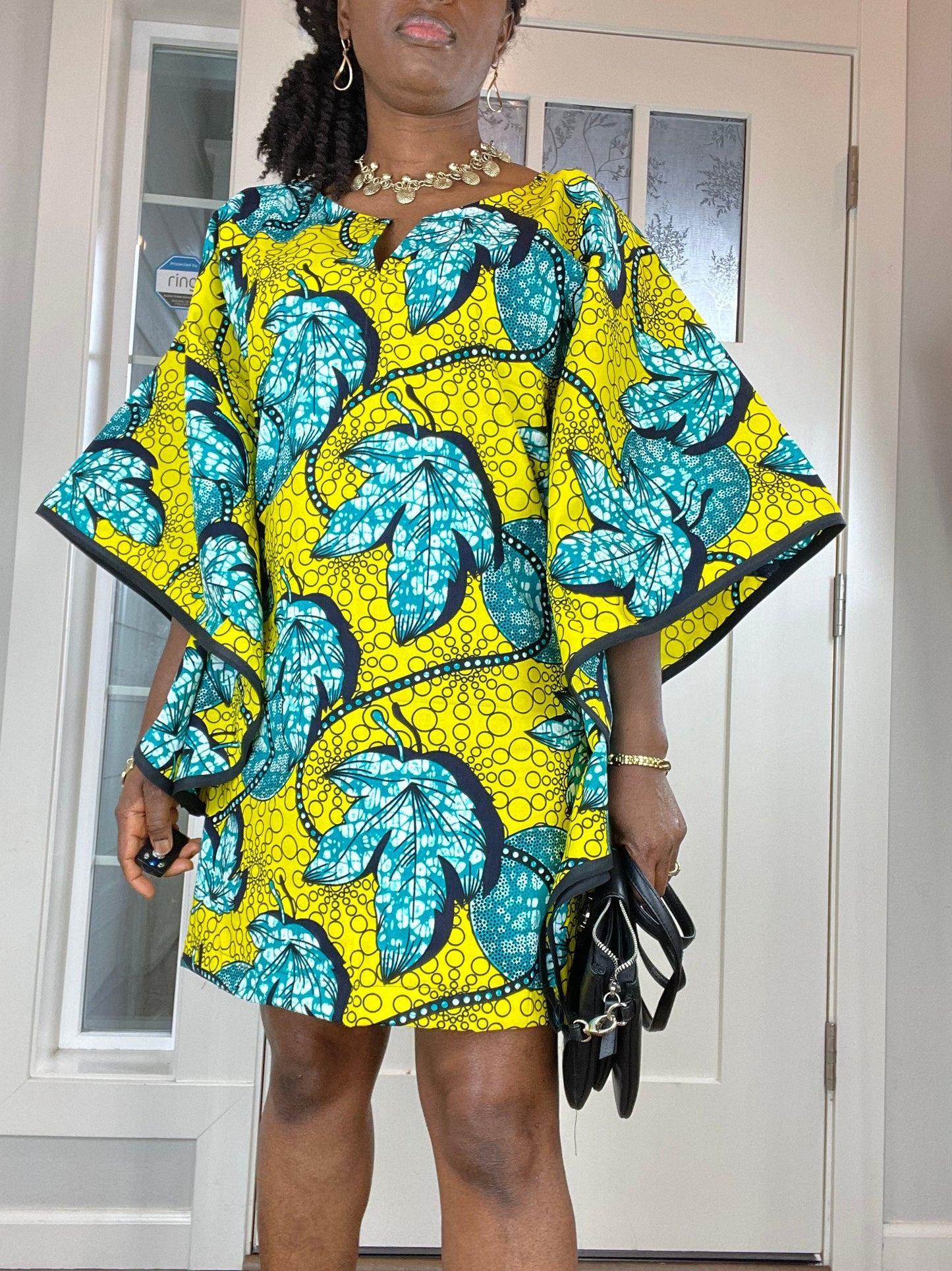 African Dress/Plus Size Dress/Dress/African Clothing/Ankara Dress/African Print Dress/Short Dress/Midi Dress/Kaftan/Green Dress/