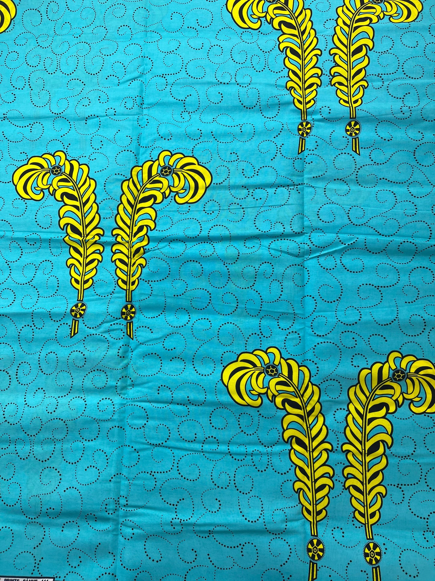 African Fabric/Ankara-Turquoise and Yellow Floral Design/African Dress/Fabric/ Gift Fir Her/Danshiki Fabric/African Print/Printed/FG88Y
