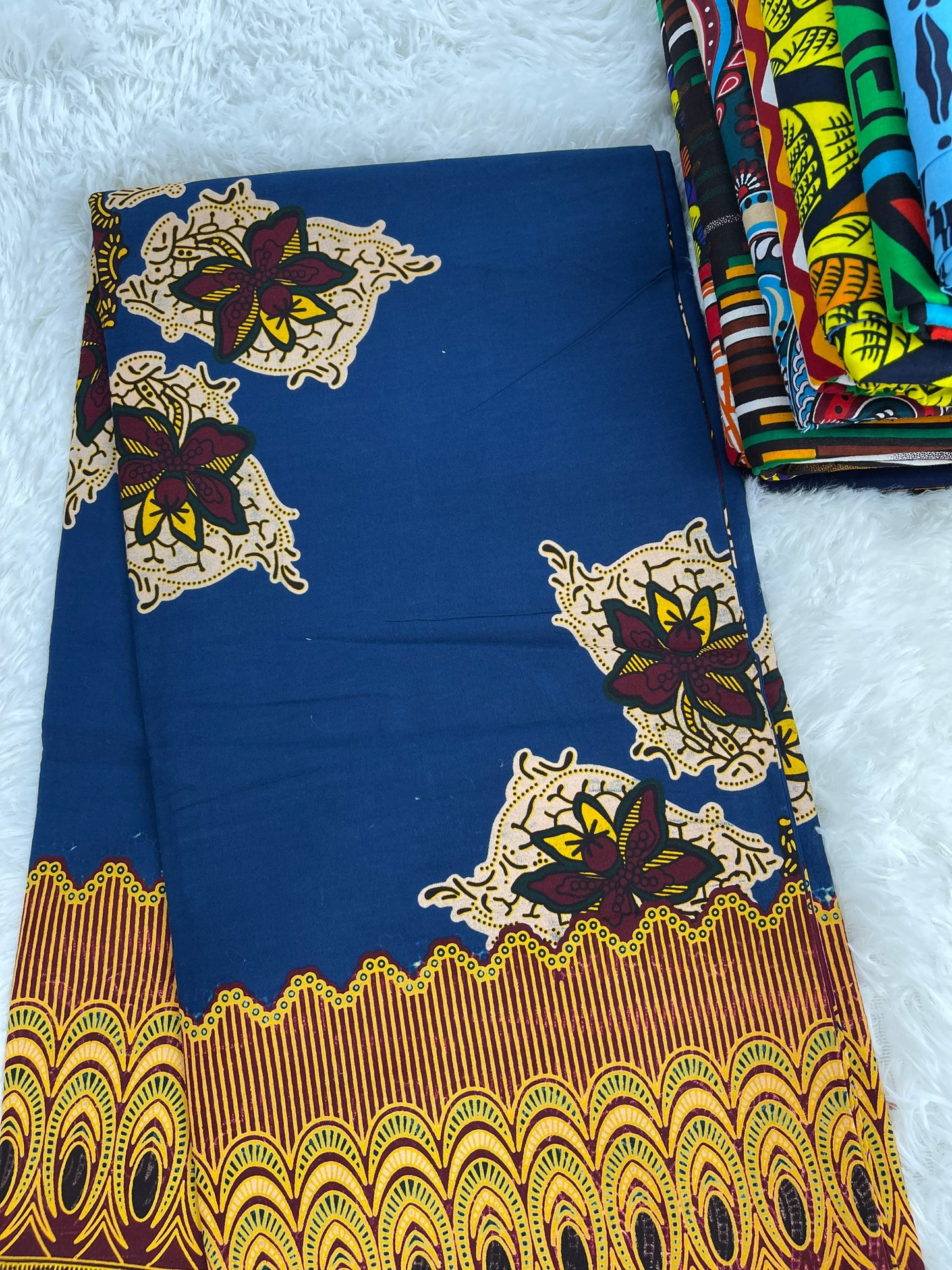 African Fabric/African prints/ Ankara fabric/ African wax/Hollandais/ African fabric per yard/ Black and blue African fabric/