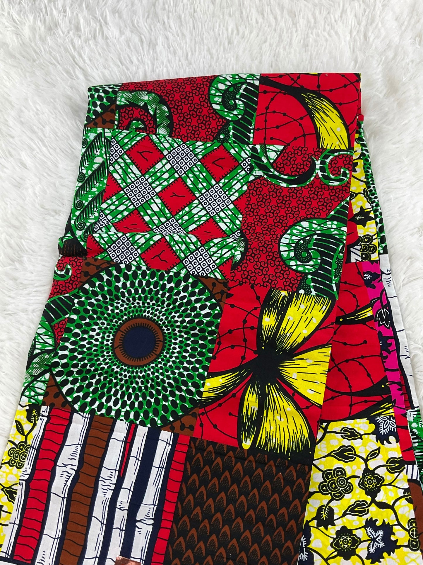 African Fabric/ African Print Fabric/African Wax Fabric/Ankara-Patched work Design/Gift For Her/Fabric/DT01/