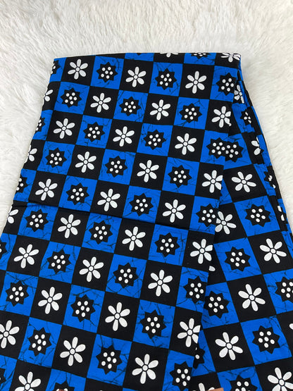 Blue African Fabric/African prints/ Ankara fabric/ African fabric per yard/ African fabric for crafts/ African fabri/FG28