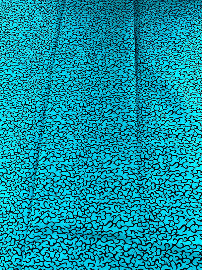 Teal African Fabric/African prints/ Ankara fabric/ African fabric per yard/ African fabric for crafts/ African fabri/FG05g