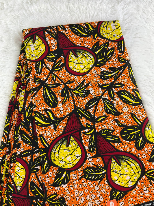 Multicolor red African Fabric/African prints/ Ankara fabric/ African fabric by the yard/African fabric/ African fabric 6 yards/MK116