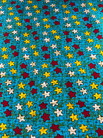 Blue African Fabric/African prints/ Ankara fabric/ Wax print/ African fabric for decor/ African fabric for crafts/AfricanFG3D