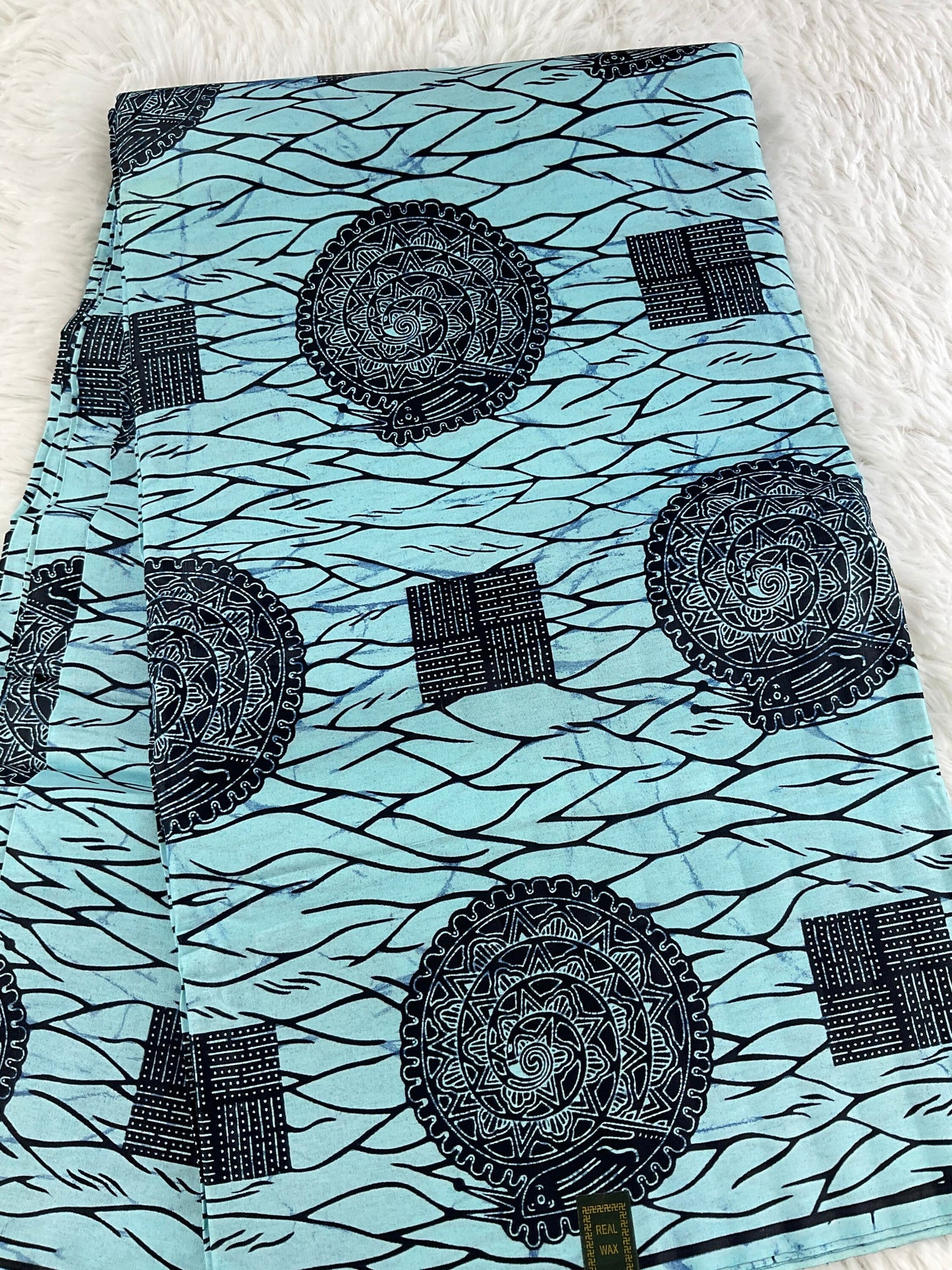 Blue African macaroni fabr /African prints/ Ankara fabric/ African fabric by the yard/ Wax prints/African fabric for apparels/MK750