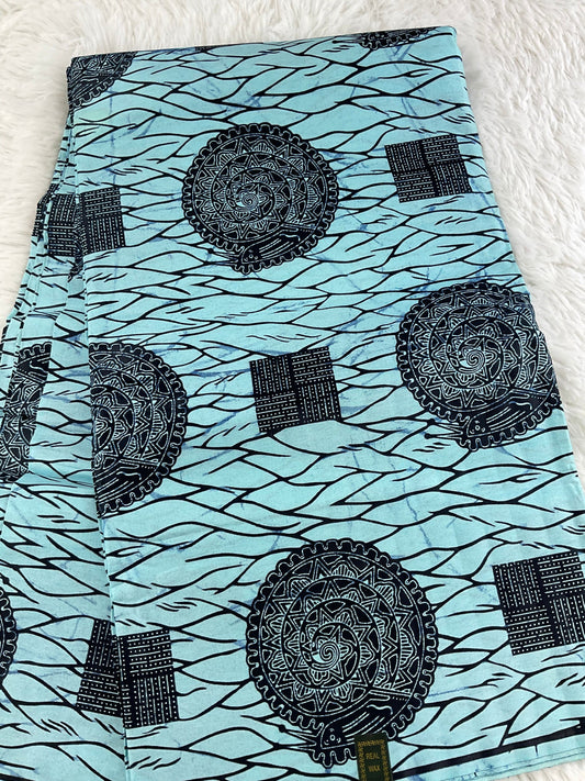Blue African macaroni fabr /African prints/ Ankara fabric/ African fabric by the yard/ Wax prints/African fabric for apparels/MK750