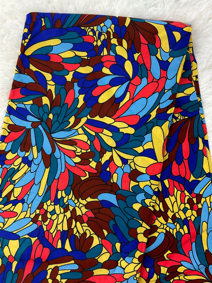 Multicolor African Fabric/African prints/ Ankara fabric/ African fabric per yard/ African fabric for crafts/ African fabri/FG51b/Maxi skirt