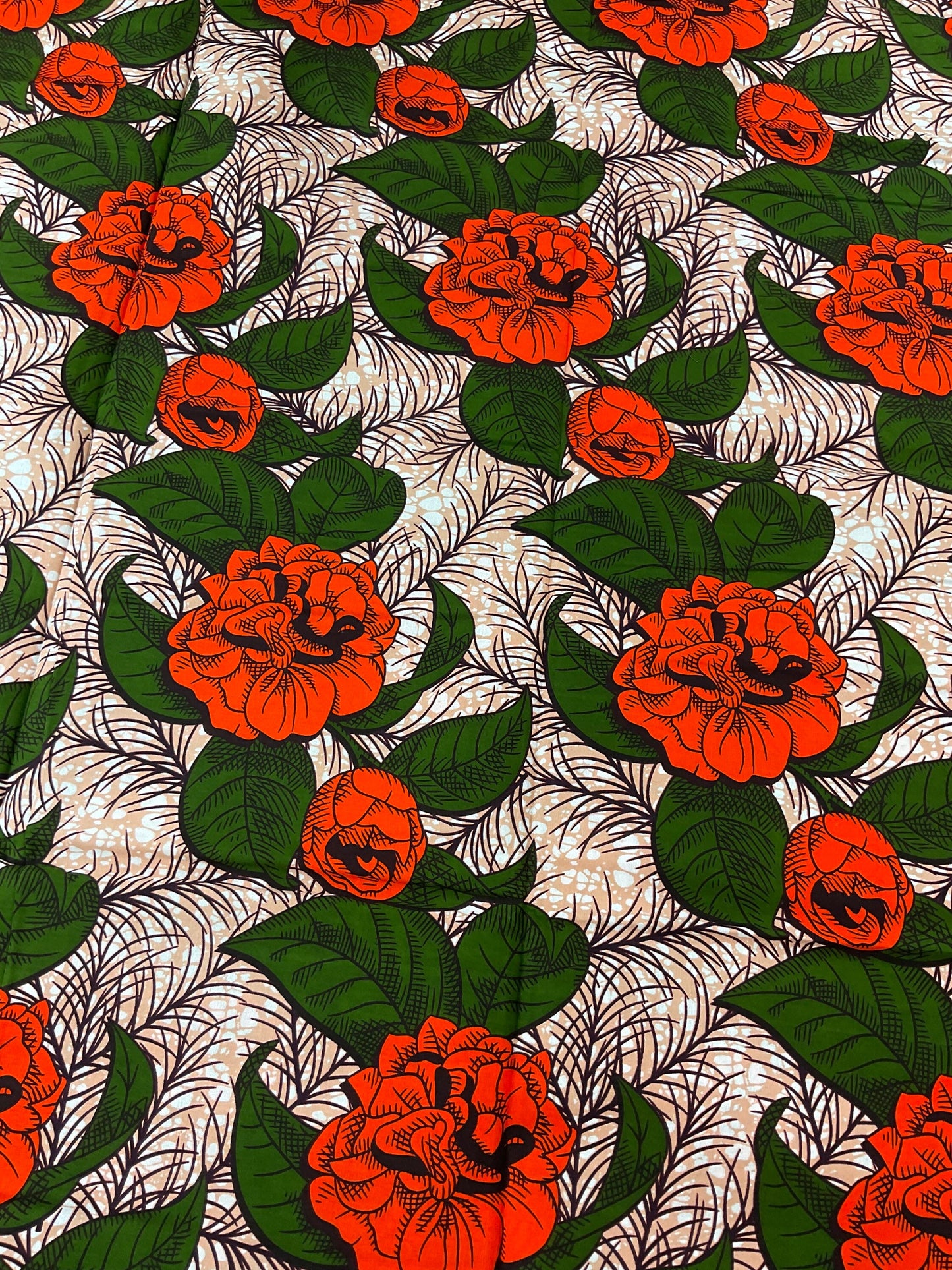 Green and chocolate brown African Fabric/African prints/ Ankara fabric/ African fabric by the yard/ Wax prints/African cotton/MK706