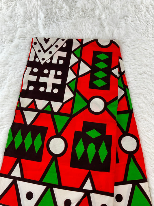 Green, black, white African Fabric/African prints/ Ankara fabric/ African wax/African fabric/ African fabric 6 yards/CK68/ African headwrap