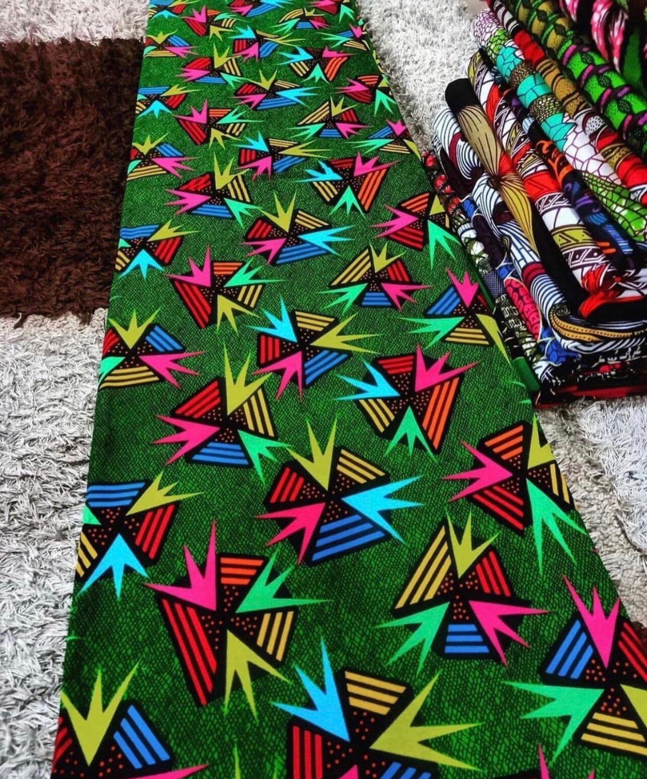 African Fabric/African prints/ Ankara fabric/ African wax/Hollandais/ Green and black African fabric/ Great value fabric/100% cotton /MK182