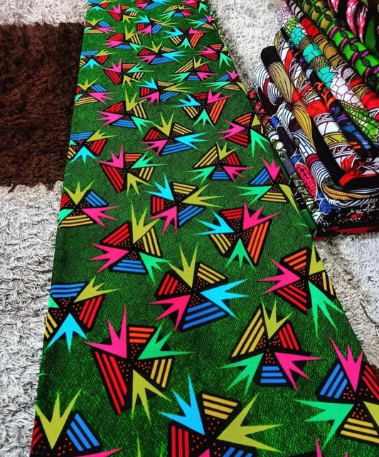 African Fabric/African prints/ Ankara fabric/ African wax/Hollandais/ Green and black African fabric/ Great value fabric/100% cotton /MK182