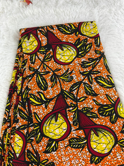 Multicolor red African Fabric/African prints/ Ankara fabric/ African fabric by the yard/African fabric/ African fabric 6 yards/MK116