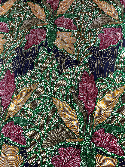 Green and gold African Fabric/African print/African fabric by the yard /Hollandais/ African fabric/ African fabric 6 yards/FG86