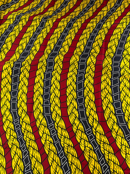 Yellow and red African Fabric/African print/African fabric by the yard /Hollandais/ African fabric/ African fabric 6 yards/FG84