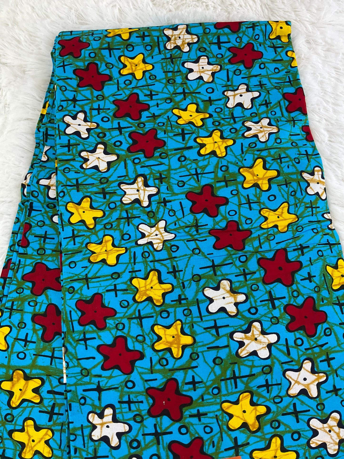 Blue African Fabric/African prints/ Ankara fabric/ Wax print/ African fabric for decor/ African fabric for crafts/AfricanFG3D
