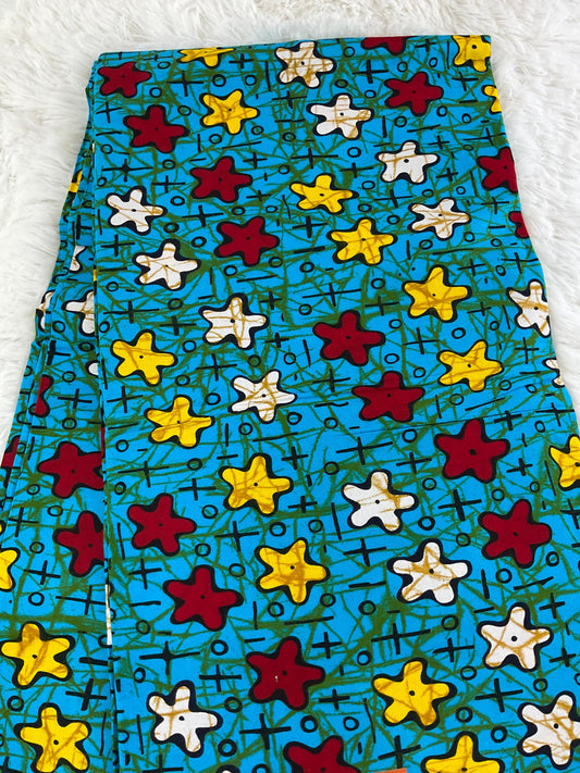 Blue African Fabric/African prints/ Ankara fabric/ Wax print/ African fabric for decor/ African fabric for crafts/AfricanFG3D