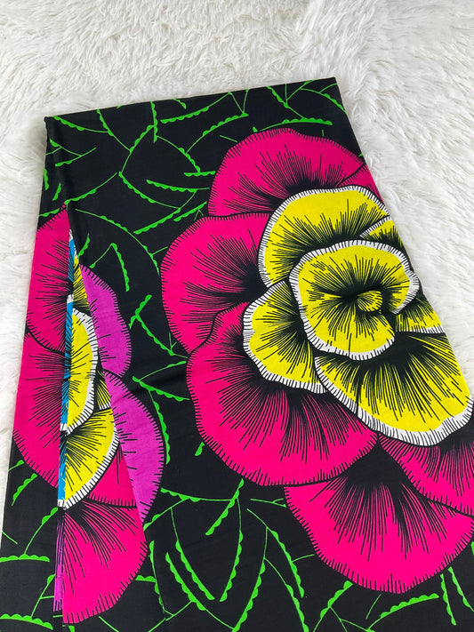 Multicolor African Fabric/African prints/ Ankara fabric/ African fabric per yard/ African fabric for crafts/ African fabri/DK36