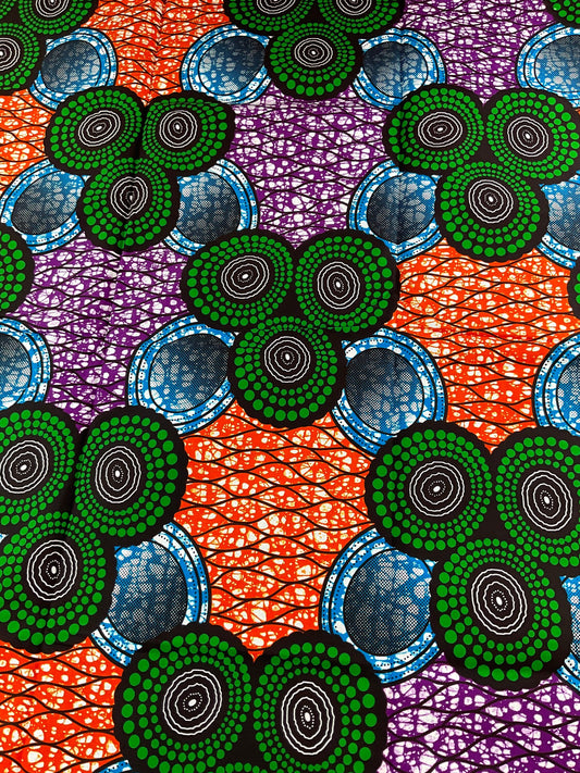 Multicolor African Fabric/African prints/ Ankara fabric/ African fabric per yard/ African fabric for crafts/ African fabri/FG29