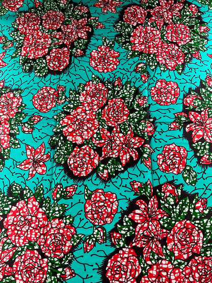 Multicolor African  fabric/ African prints/Wax print/ African headwrap/ African fabric for craft/ African clothing/ African/MK152