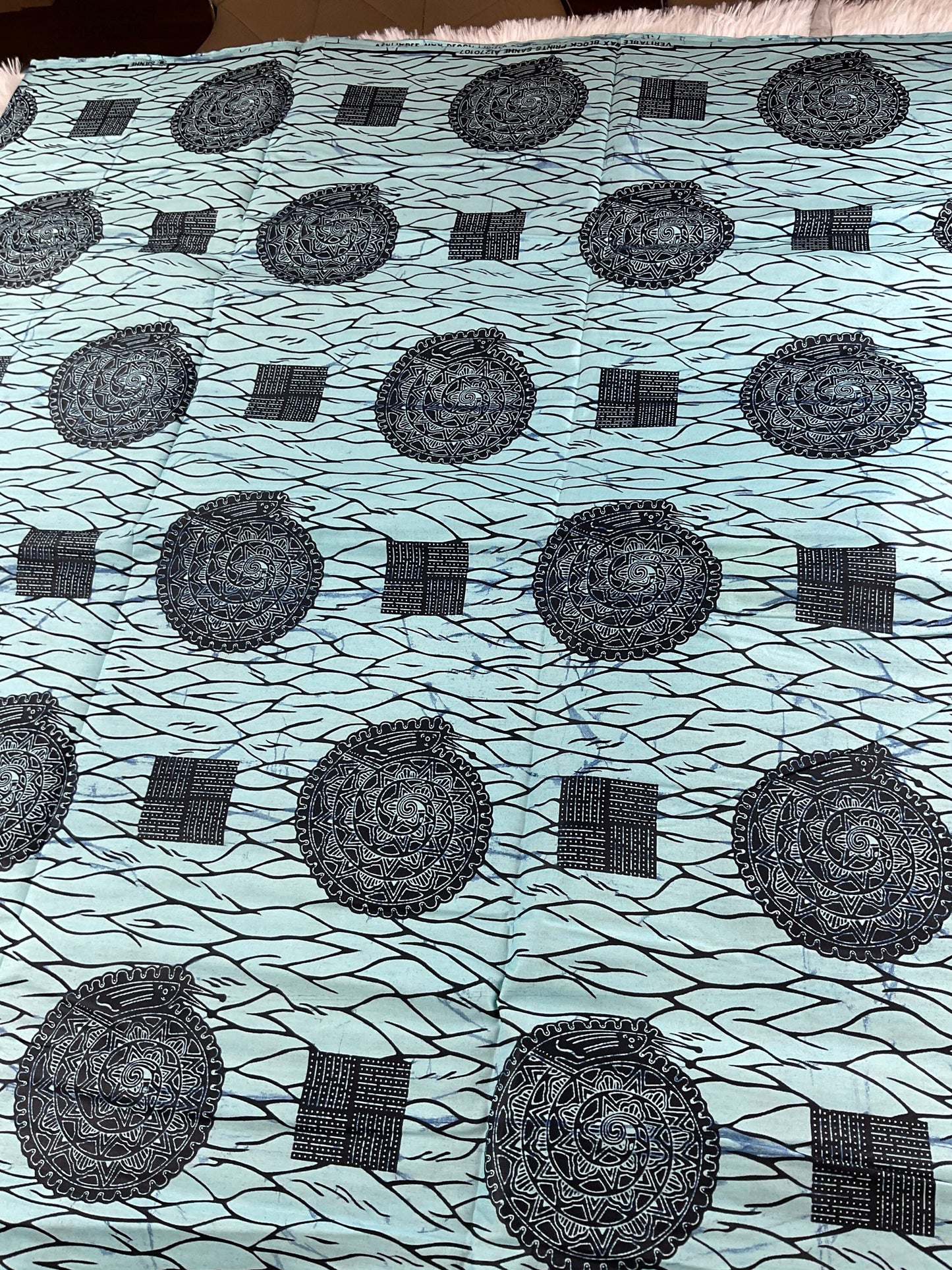 Blue African macaroni fabr /African prints/ Ankara fabric/ African fabric by the yard/ Wax prints/African fabric for apparels/MK750