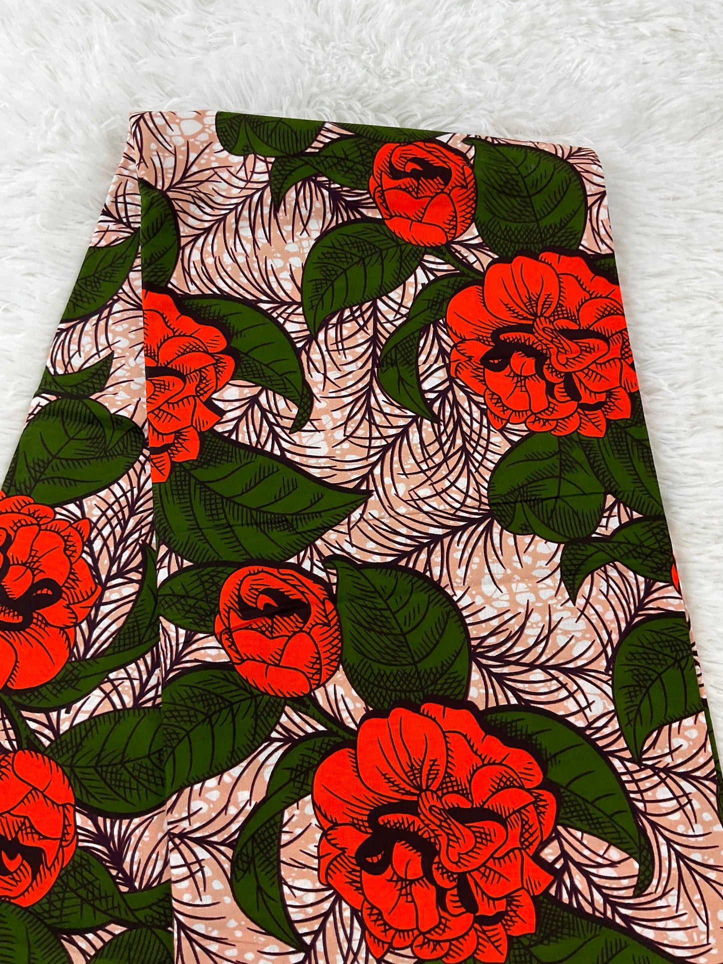 Green and chocolate brown African Fabric/African prints/ Ankara fabric/ African fabric by the yard/ Wax prints/African cotton/MK706