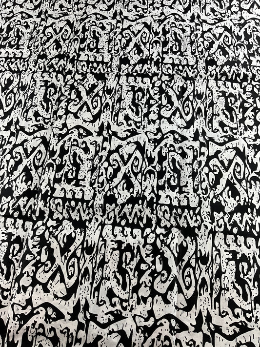 African Fabric/African prints/ Ankara fabric/ Wax print for dress/ African clothing/ African prints for apparels/MK122/Black and White Fabri