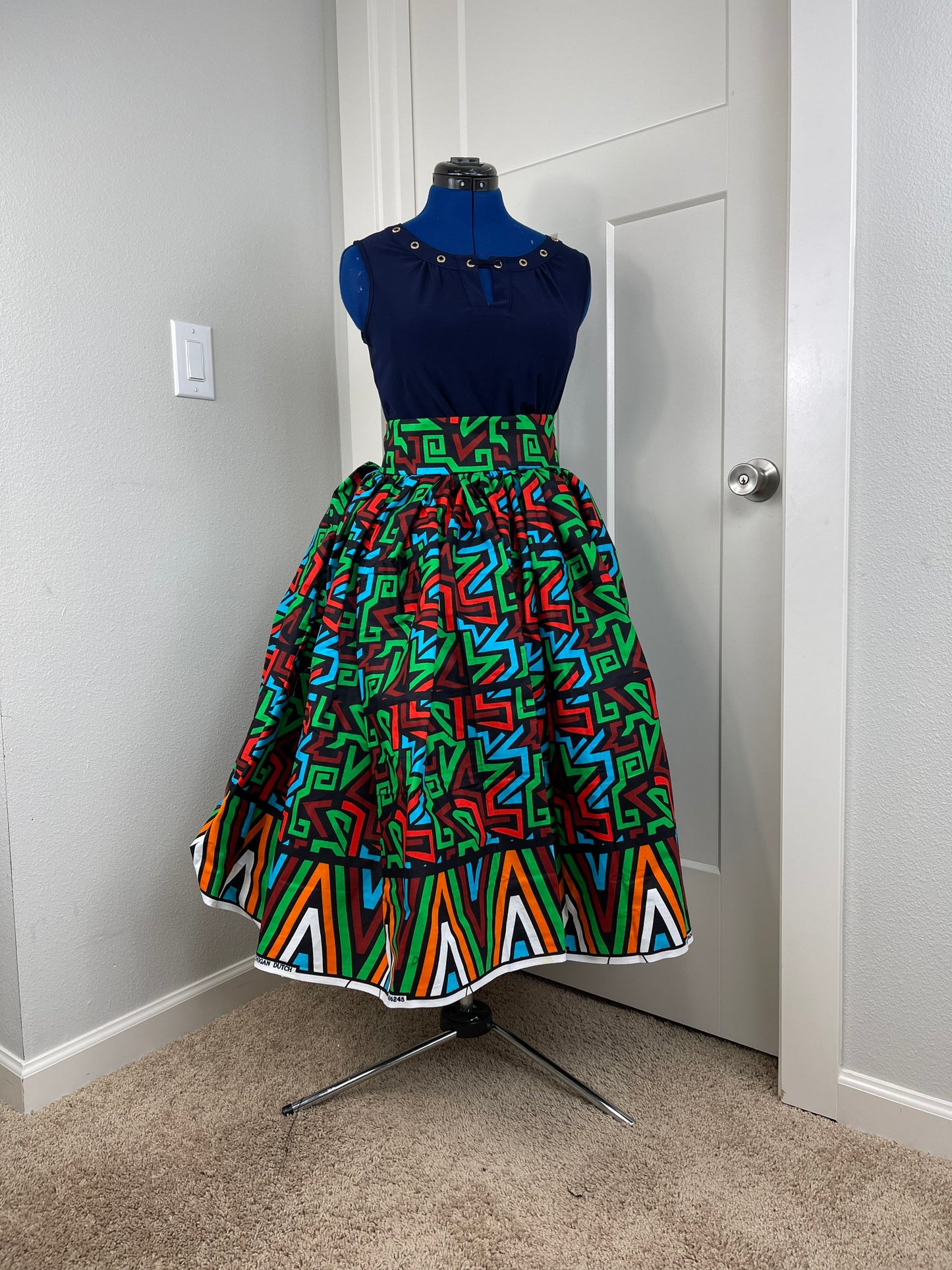 African skirt/Green skirt/Ankara Skirt/VA70