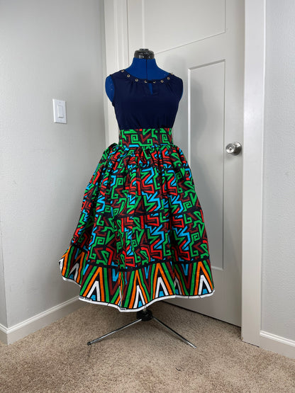 African skirt/Green skirt/Ankara Skirt/VA70