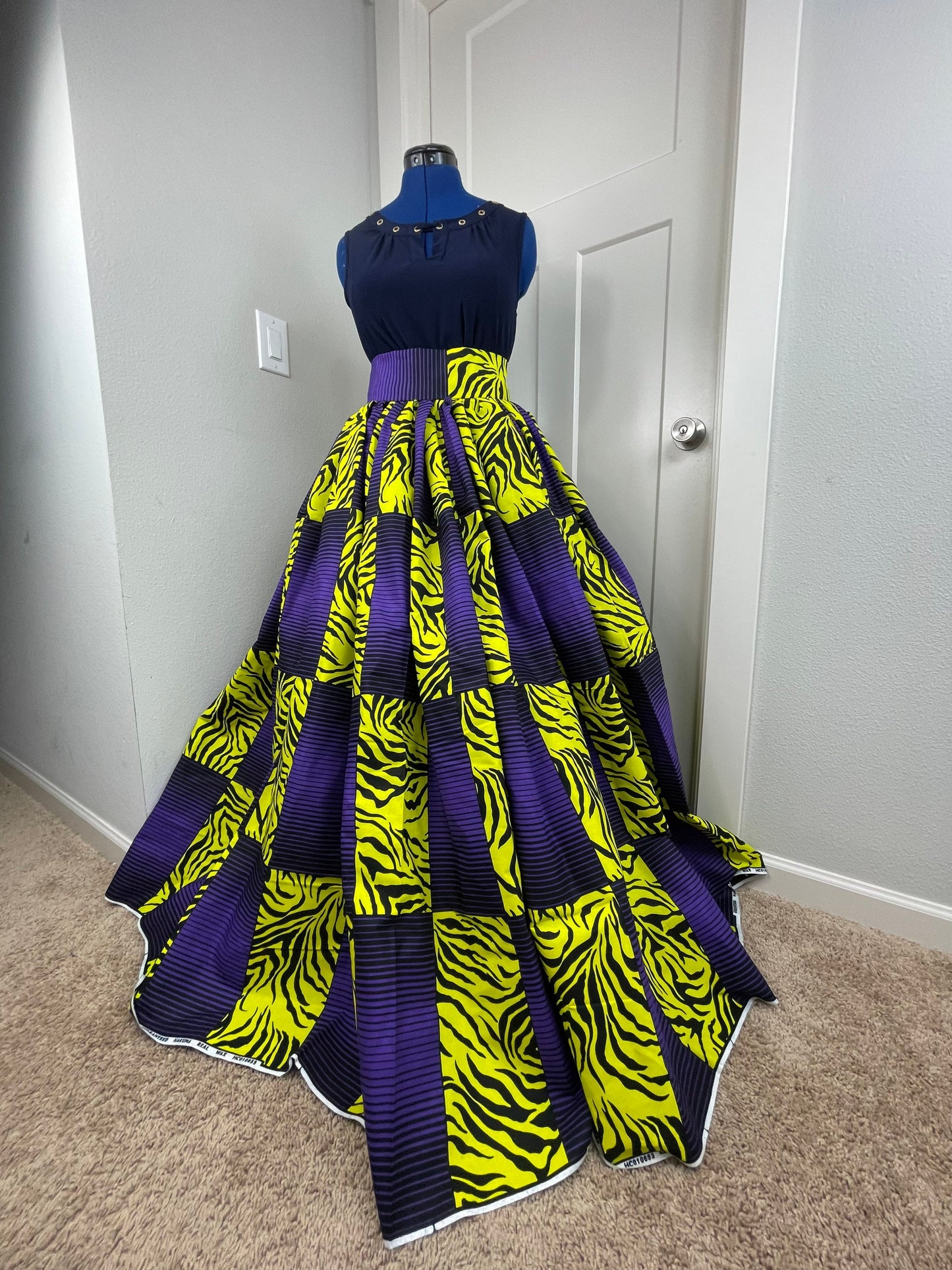 African Skirt/Ankara Skirt/Purple Skirt/VA37