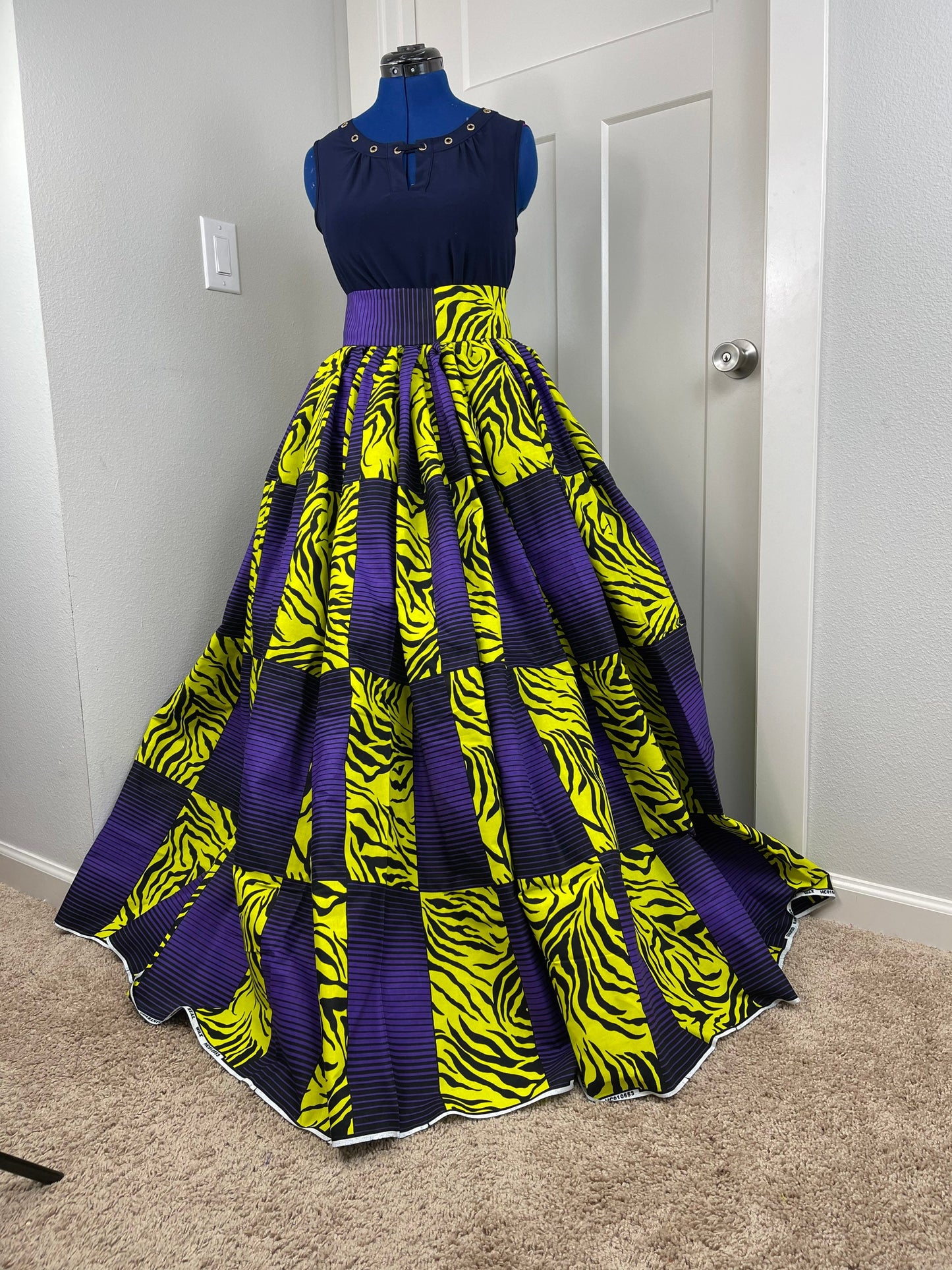 African Skirt/Ankara Skirt/Purple Skirt/VA37