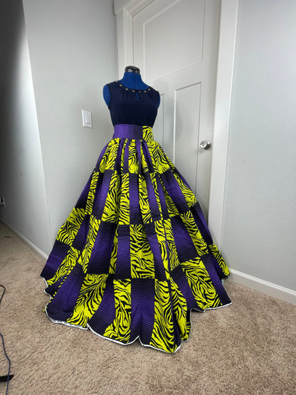 African Skirt/Ankara Skirt/Purple Skirt/VA37