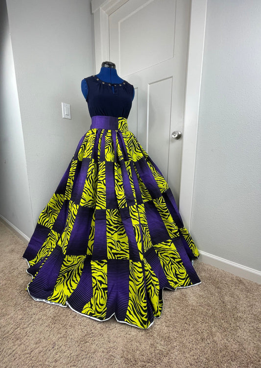 African Skirt/Ankara Skirt/Purple Skirt/VA37