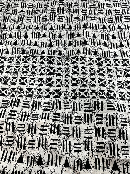 African Fabric/African prints/ Ankara fabric/ African wax/ African fabric per yard/African fabric 6 yards/MK888/Whiteand Black African Fabri