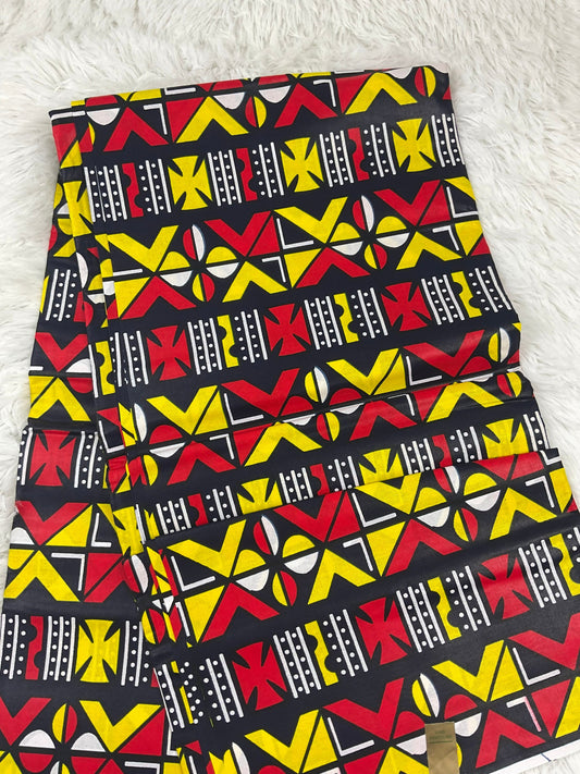 Red and black African Fabric/African prints/ Ankara fabric/ African fabric per yard/ African fabric for crafts/ African fabri/FG05