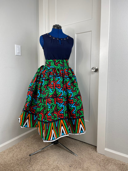 African skirt/Green skirt/Ankara Skirt/VA70