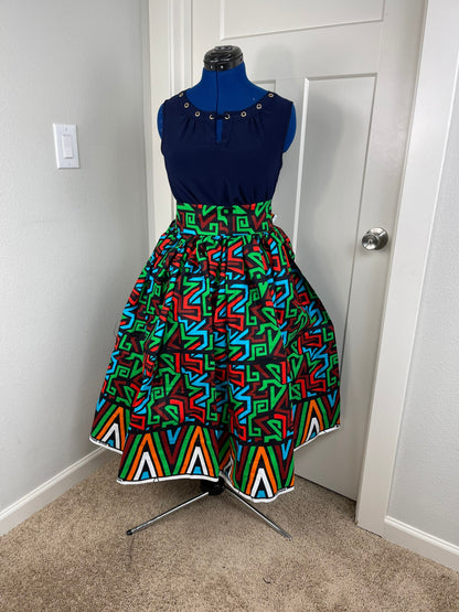 African skirt/Green skirt/Ankara Skirt/VA70