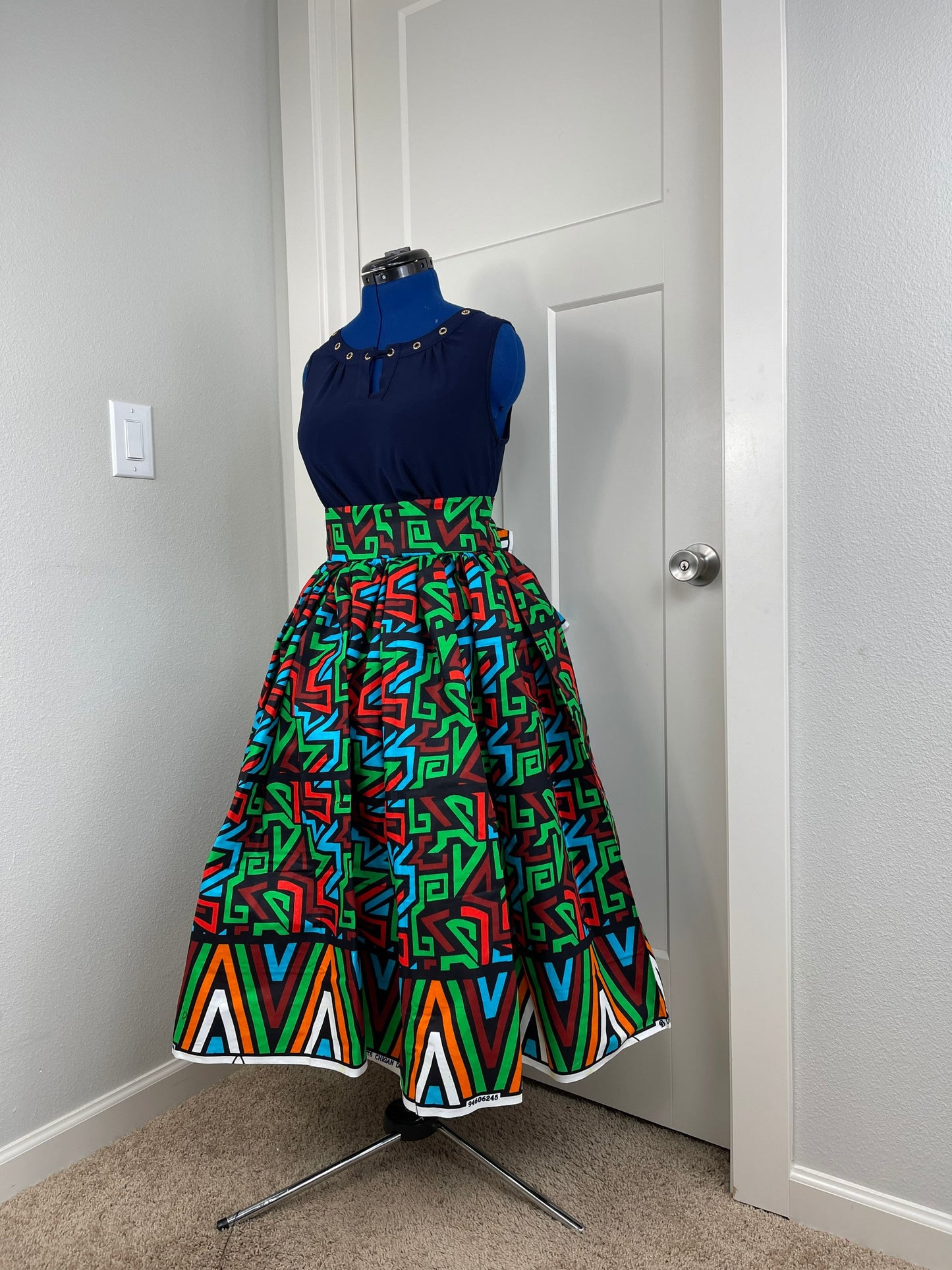 African skirt/Green skirt/Ankara Skirt/VA70