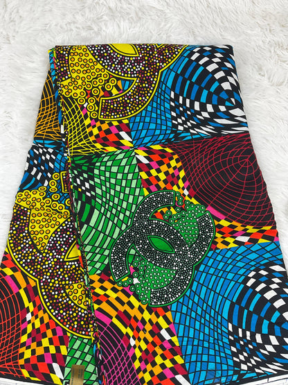 Green and golden yellow/African Fabric/African prints/ Ankara fabric/ African wax/African fabric per yard/ Wholsale fabric/MT21