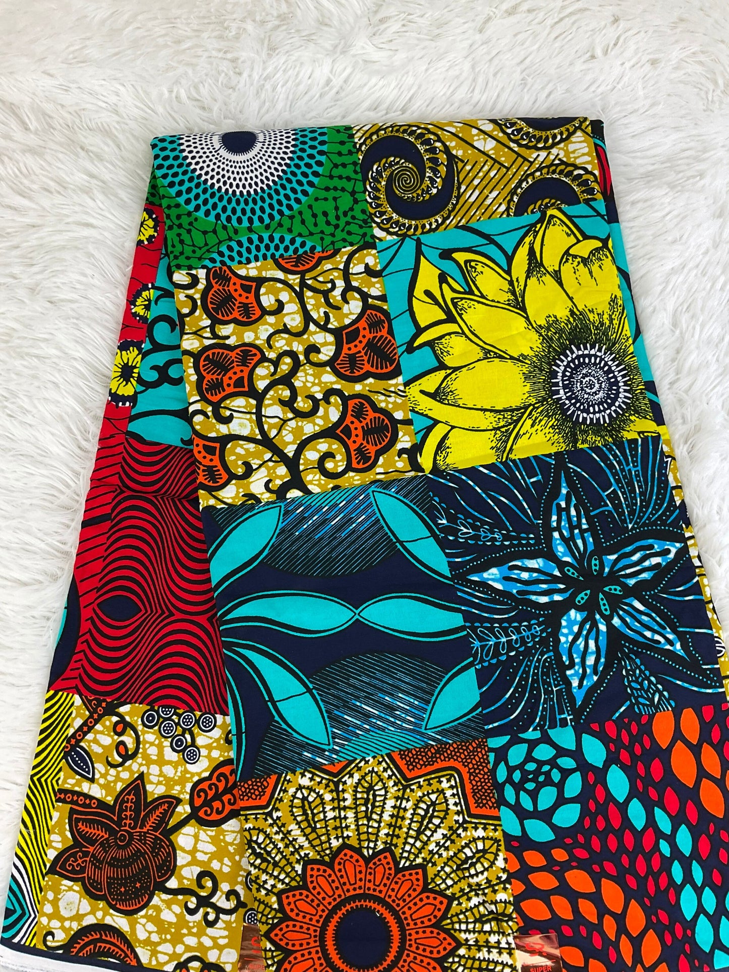 African Fabric/African Print Fabric/Ankara-Black,Orange Spiral Design/African Clothing/African fabrics 6 yards/MK169/African Dress/Fabric