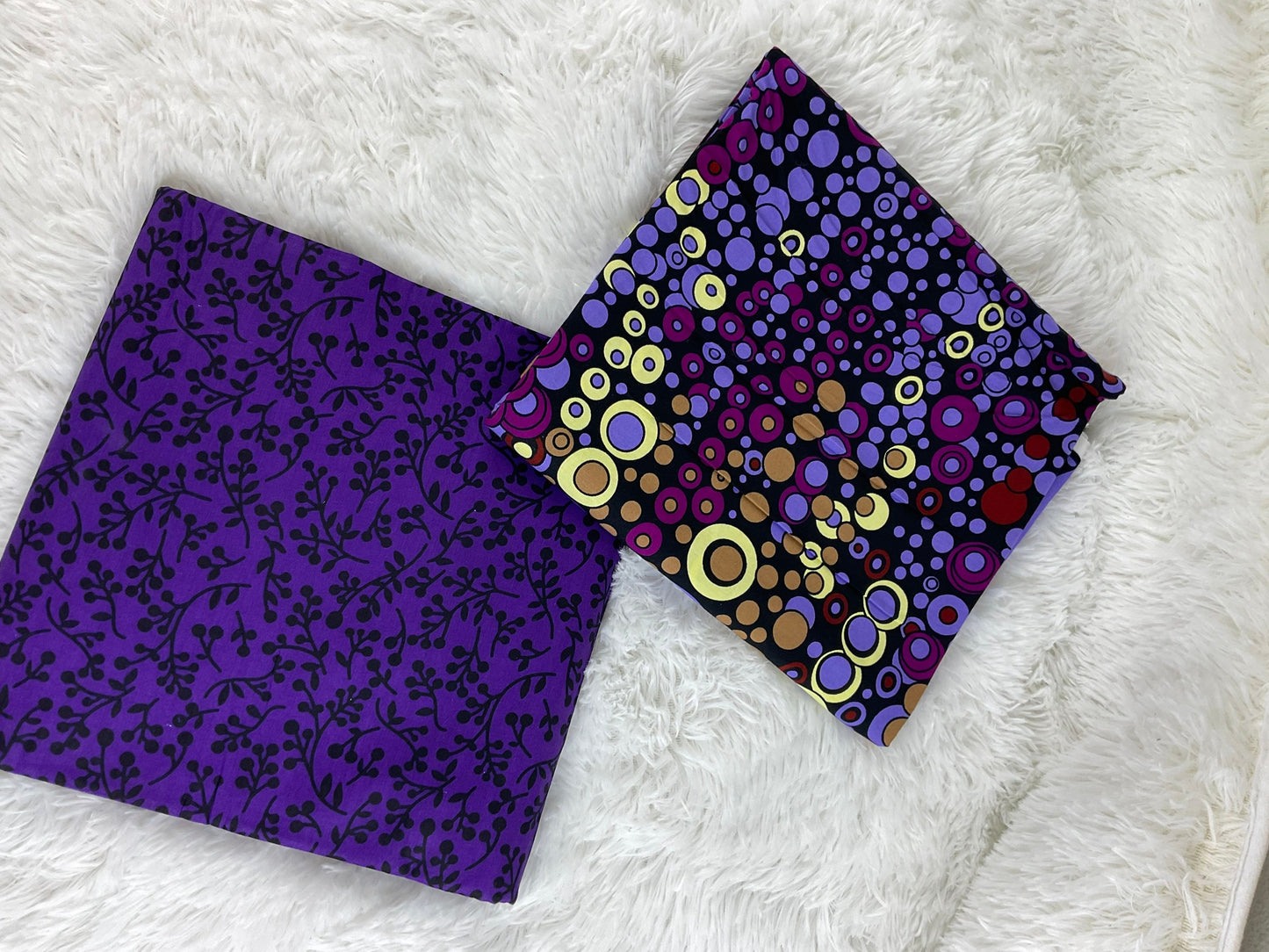 Purple and Yellow African Fabric/African prints/ Ankara fabric/ African fabric by the yard/ Wax prints/ African fabric for apparel/MK433g