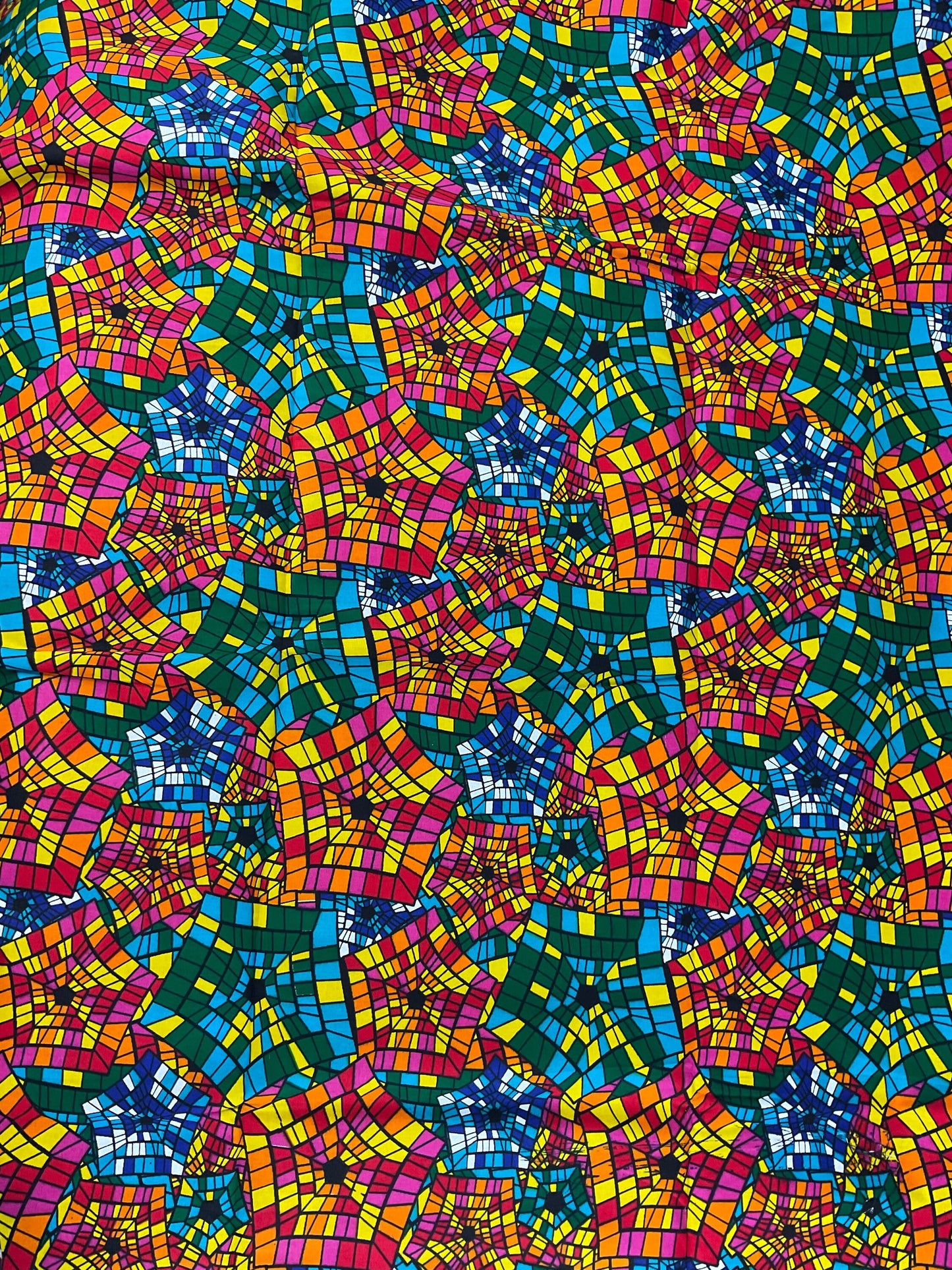 Multicolor African Fabric/African prints/ Ankara fabric/ Wax print for dress/ African fabric by the yard/ African headwrap/MK471