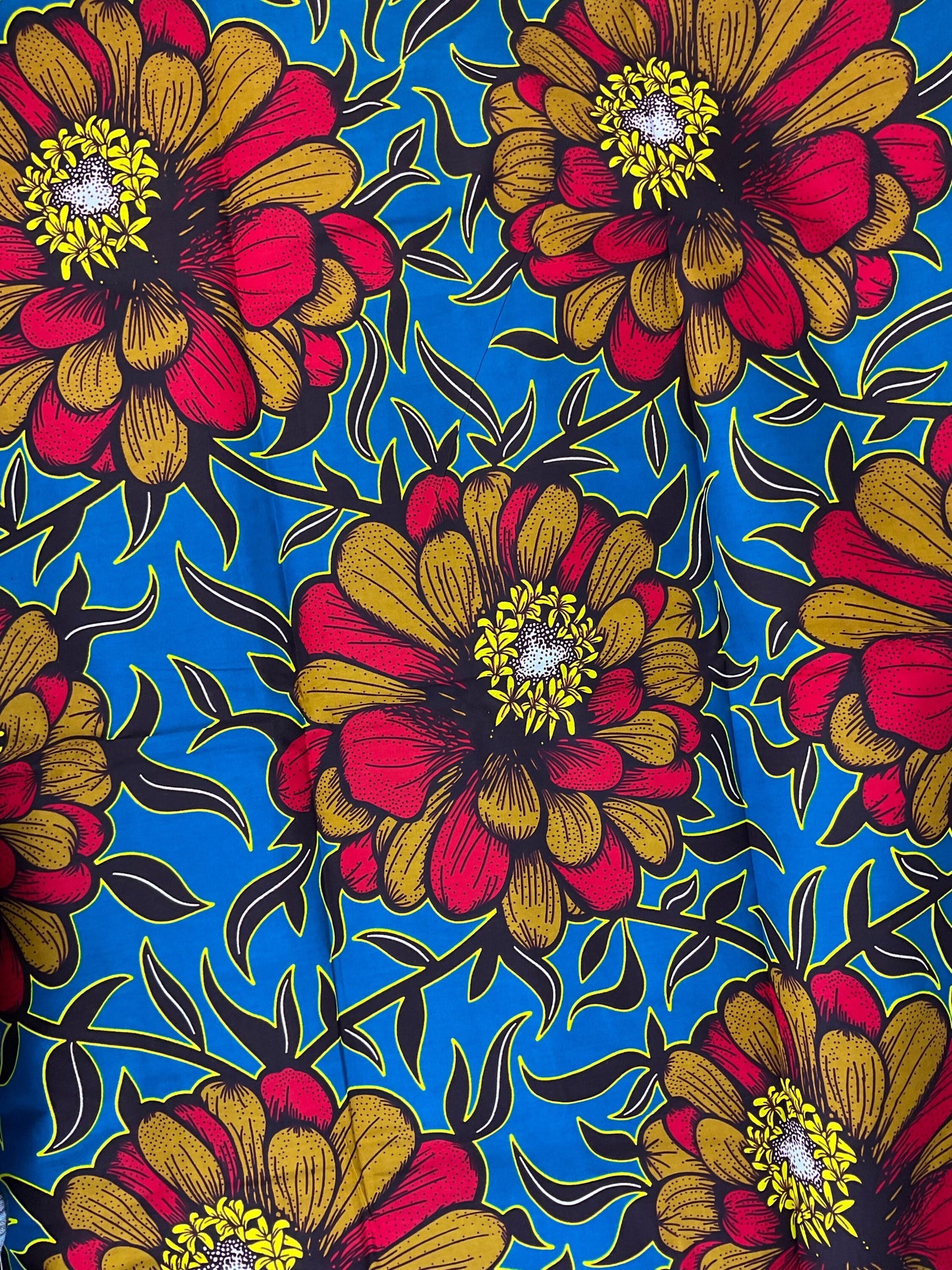 African FabricAfrican Print Fabric/ African fabric for apparels/ Ankara-Pink and Blue Floral Design/Ankara fabric/african cotton/MK704/Scrap