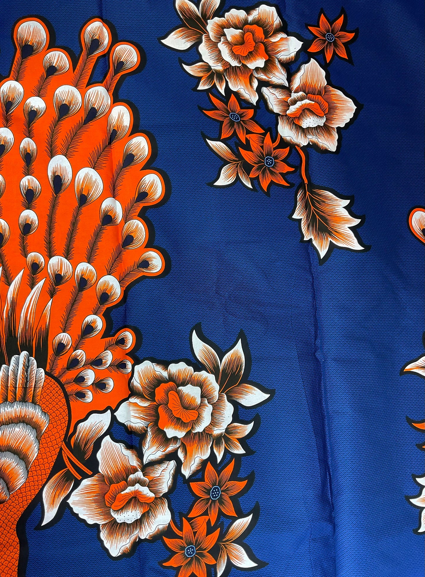 African fabric/ African prints/Wax print/ African headwrap/ African fabric for craft/ African clothing/ MK159/Peacock/Blue Fabric/African Cl