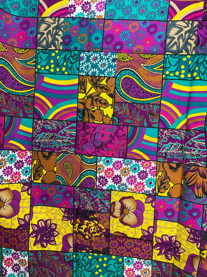 African Fabric/African prints/ Wine Wax print/Wine and blue African kente/ African fabric for sewing/ African clothing/MK853