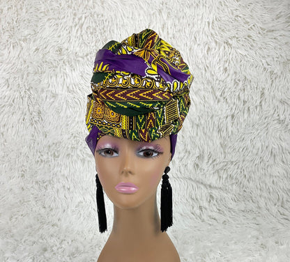Ankara headwrap/African headwrap/African fabric/ African clothing/African scarf/ African headband/ turbans/ Hairpiece / head
