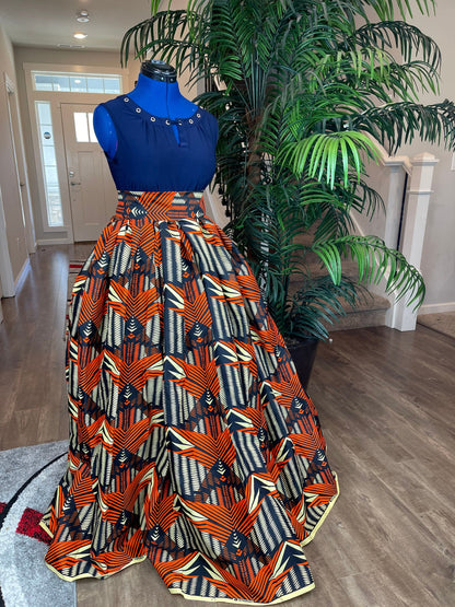 African clothing maxi skirt/ African women clothing/ Ankara maxi skirt/ African print skirt/ Ankara long skirt/ patched  skirt/fashion skirt