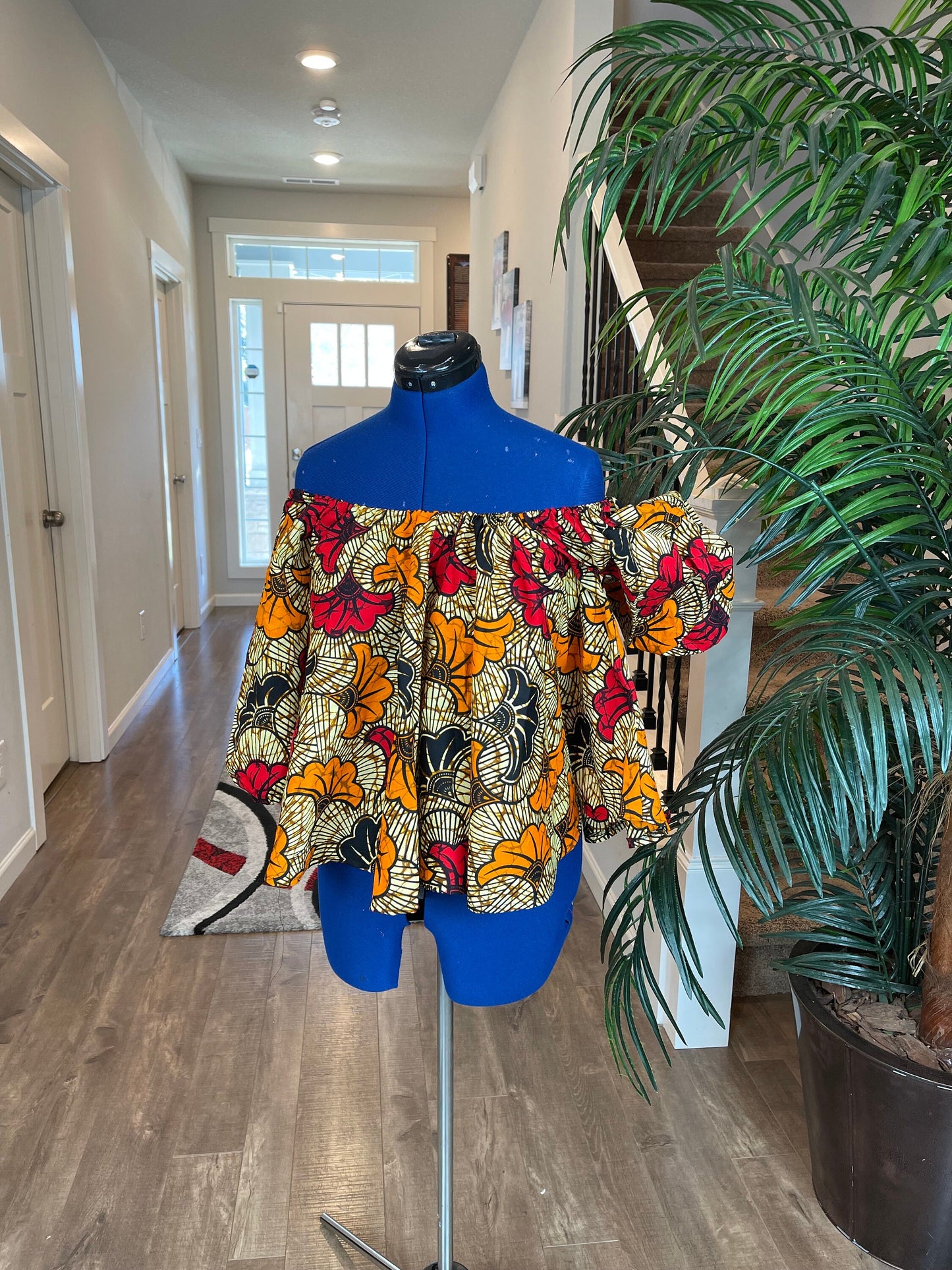 African Clothing/Ankara Blouse/Flare Blouse/Elegant Top/VA113