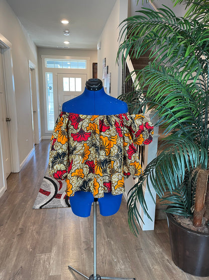 African Clothing/Ankara Blouse/Flare Blouse/Elegant Top/VA113